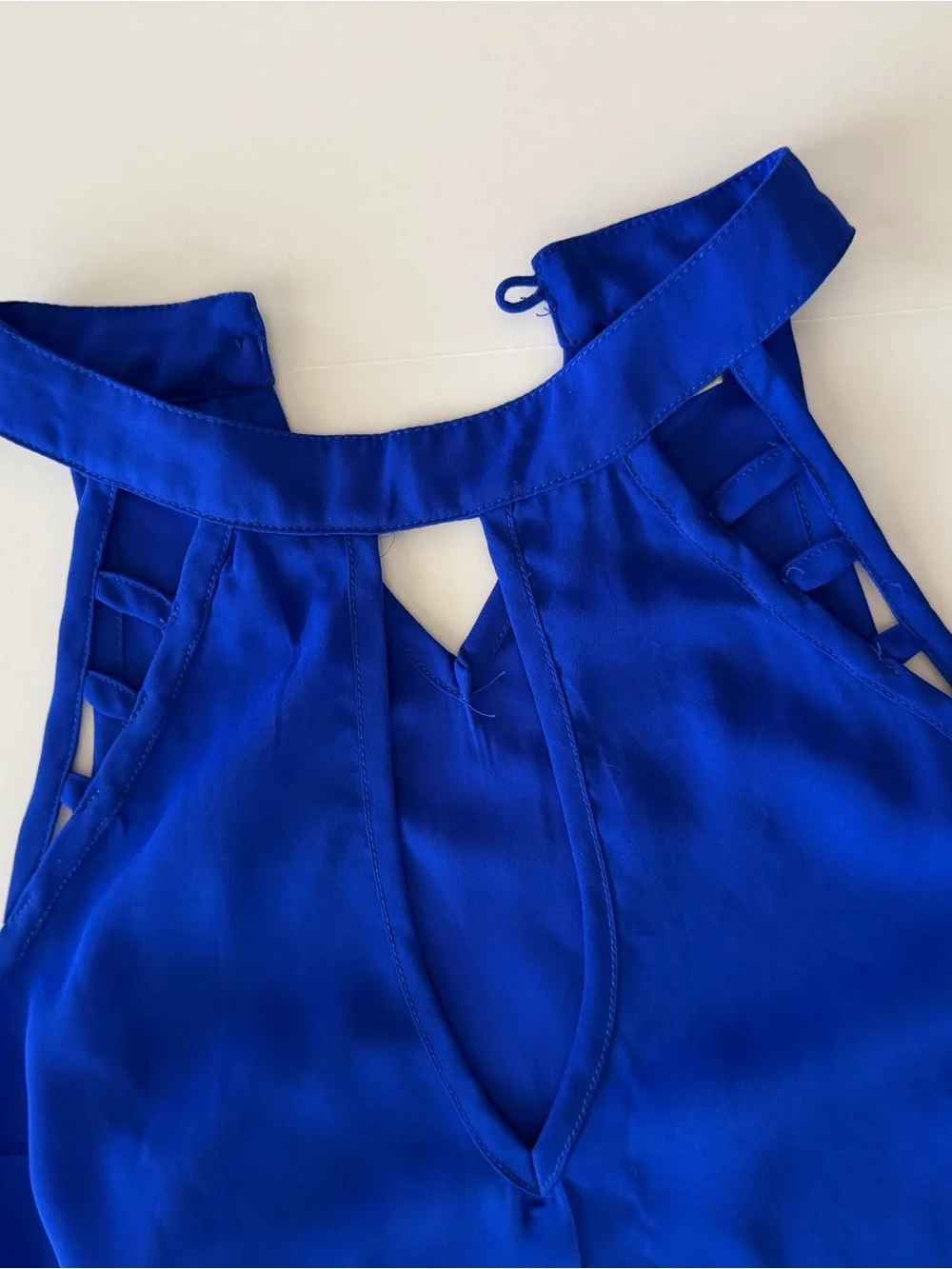 Charlotte Russe Royal Blue Halter Camisole with Ladder Strap Detail | Adult S